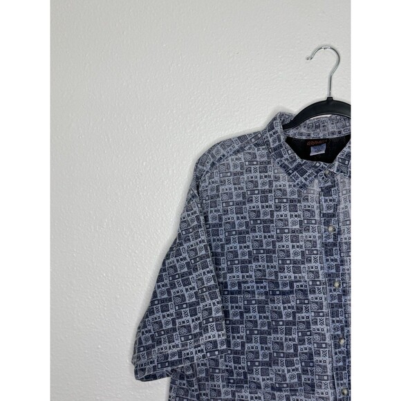 Vintage GRAMICCI Made USA XL Blue Vented Nylon SS Light Weight Button Up *FLAW* - Picture 8 of 16